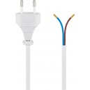 C&acirc;ble avec fiche europ&eacute;enne &agrave; confectionner, 1,5 m, blanc