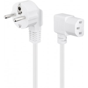 C&acirc;ble de raccordement pour appareils froids, coud&eacute; des deux c&ocirc;t&eacute;s, 1,5 m, blanc