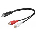Adaptateur de c&acirc;ble audio Y, fiche RCA vers prise RCA st&eacute;r&eacute;o